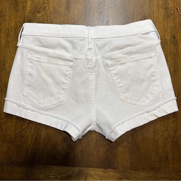 Mother Women's White Rascal Slit Flip Shorts Sz 29 Glass Slipper Raw Hem Cuff - Picture 2 of 12